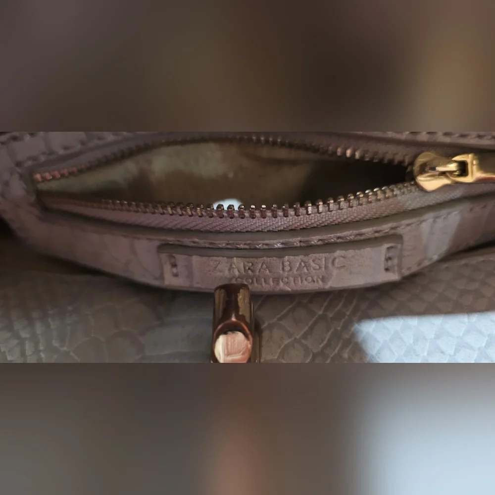 Zara Basic Collection Pre-loved Mini Snakeskin Embossed Bag In Gray - Picture 4 of 11